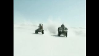 American soldiers on patrol suddenly attack a giant creature