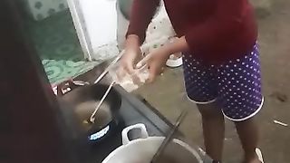 girl friend is cooking