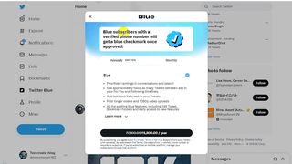 Twitter Blue subscribers get a blue checkmark once approved Status