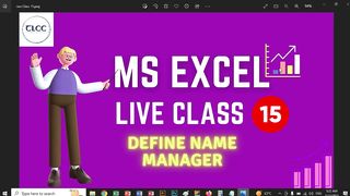 MS Excel Define Name Manager Live Class