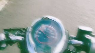take a leisurely walk on a motorbike