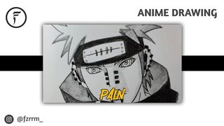 Anime Drawing | Pain from Akatsuki Organization In Anime Naruto