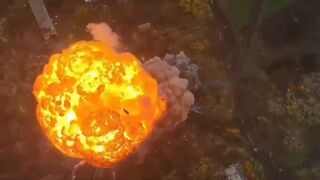 Russian tank after being struck earlier by Ukrainian Forces Turret toss