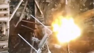 Ukrainian SBU UAV dropping 40mm grenades on a Russian Silok-01 C-UAS system