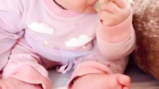 Viral cute baby taste lemon