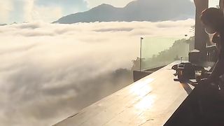 enjoy coffee above the clouds