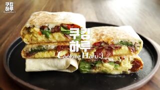 Pedas & Manis!! Telur Burrito! Renyah di luar! Lembut Di Dalam! Sarapan Sempurna!