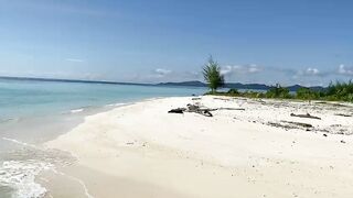 White sand in the middle of the sea