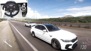 Forza Horizon 5 - BMW M5 F90 & Mercedes-AMG GT63 S 4-Door | Steering Wheel Gameplay (Ft. K3BAB)