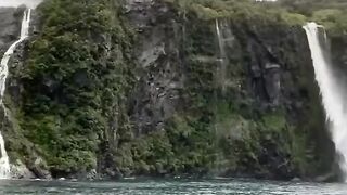 Amazing view waterfall New zealand