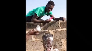I can't laugh at my friend washing my hair