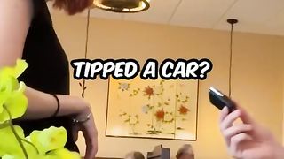 Tipping a waitress a car