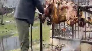 Roasting A Huge Bull (subscribe please)