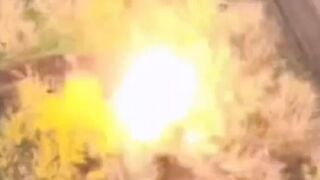 Ukrainian artillery strike on a Russian BMD-2 vehicle