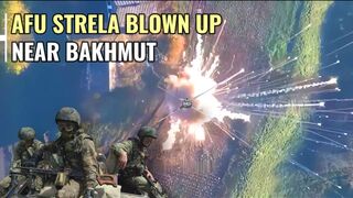 Ukrainian Strela-10 blown up by Russian drone near Bakhmut