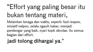 Effort yg tidak dihargai