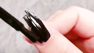 Black Nail art Design for Eid 2023| Black nail art with quiltter.