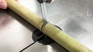 Woodturning a bomboo night light