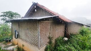 rain in the village on the hill in indonesia _ travel to village on the hill