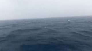 Watch as lighting strikes water close to ship ????