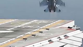 Su-33 cobra landing on aircraft carrier in DCS. #shorts.