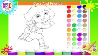 Coloring Dora while running with her favorite bag
