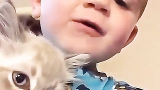Baby and cat 2