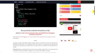 like youtube website template script