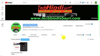 Tech Hindi Shayri YouTube Channel Interface