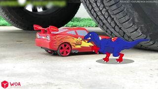 T-REX DINO AND MCQUEEN VS CAR