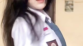 Asian teen school dance