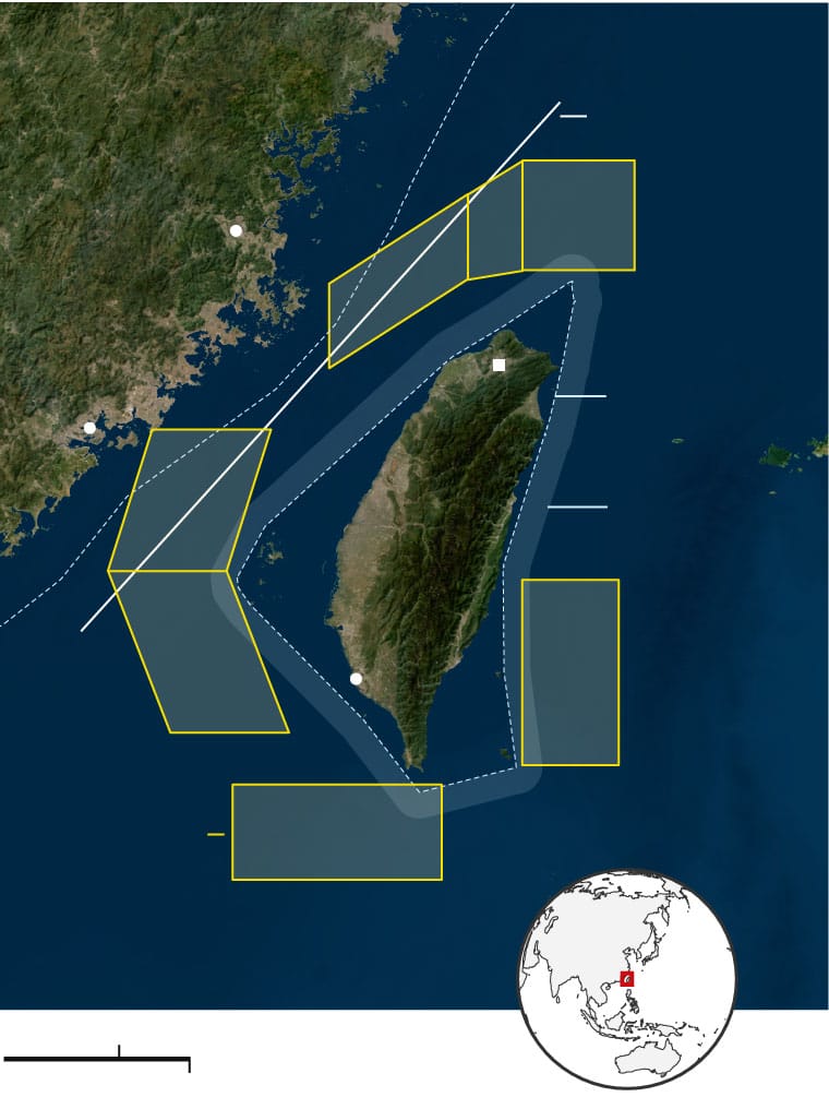 Xi Reaffirms Aim to Reunify Taiwan as Military Drills Surround the Island — Interactive.guim.co.uk