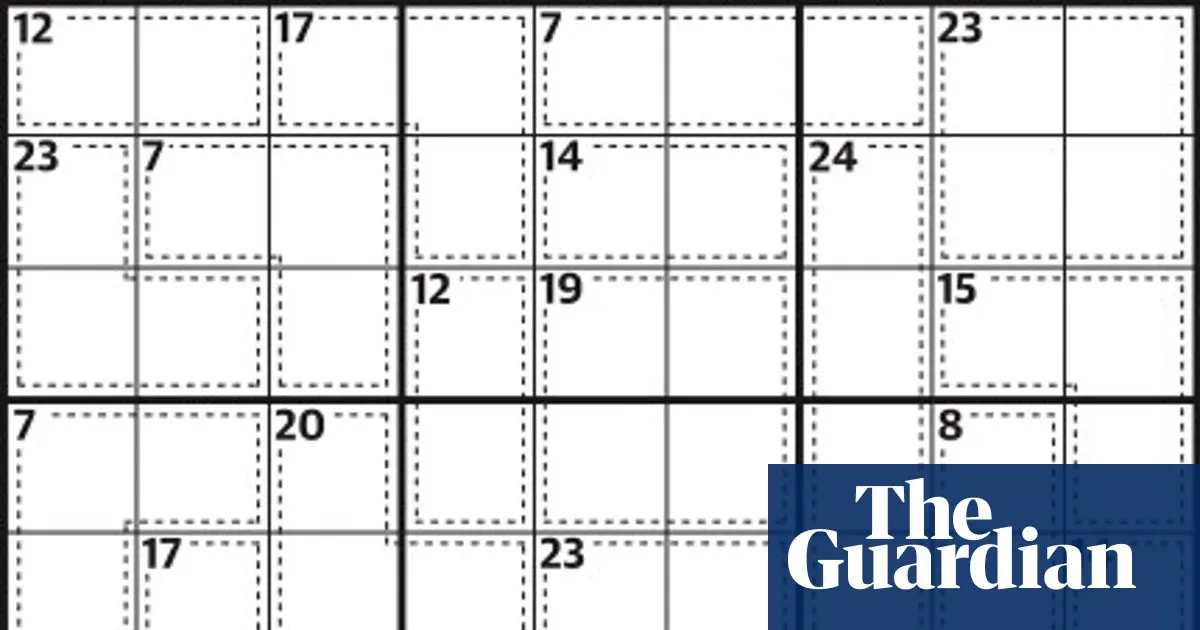 Killer Sudoku puzzle No. 1,003 — I.guim.co.uk