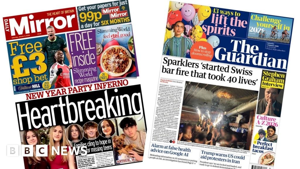 Families search for missing after Swiss resort blaze as world headlines focus on Iran and EV market shake-up — Ichef.bbci.co.uk