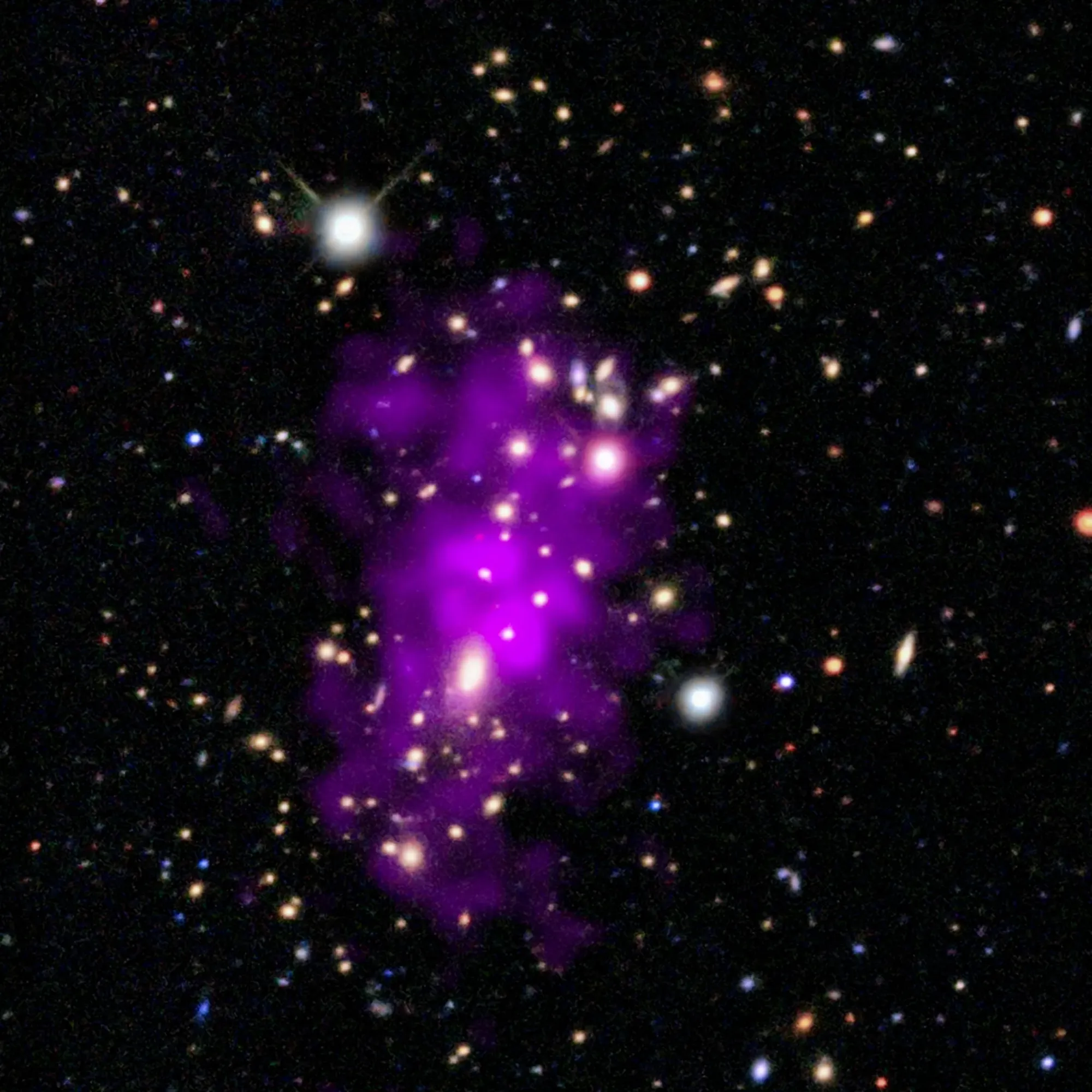 Chandra Image Reveals Two Colliding Clusters Nicknamed the 'Champagne Cluster' — Nasa.gov