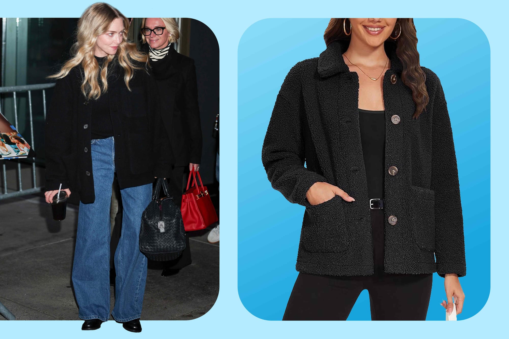 Buy a $35 Sherpa Shacket Similar to Amanda Seyfried’s Winter Look — People.com