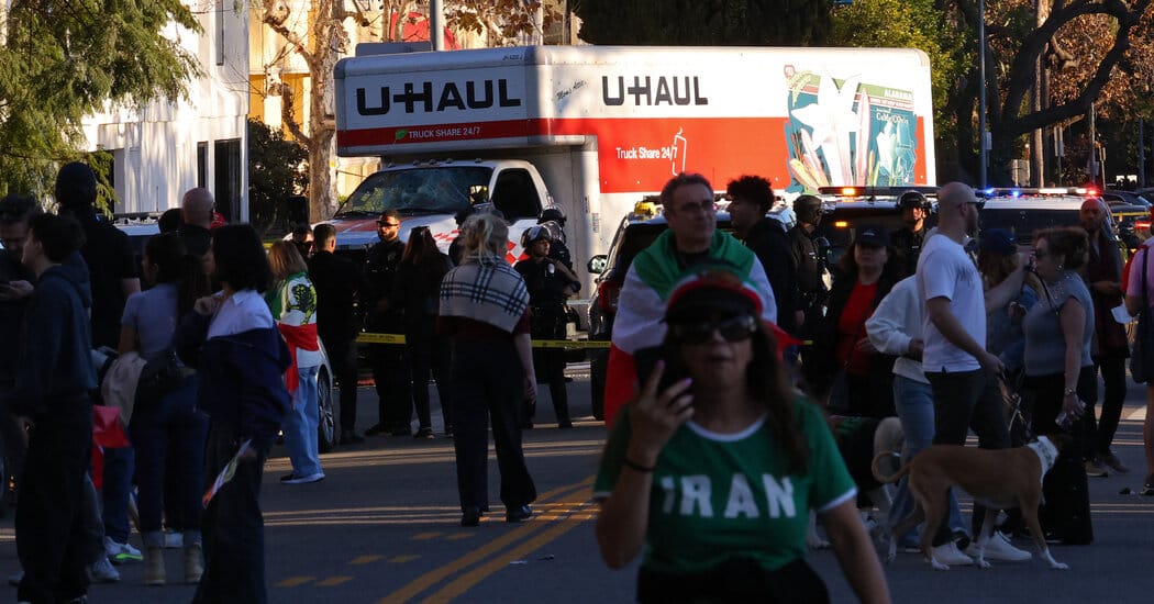 Driver Detained After U-Haul Moves Through Iran Protesters in Westwood — Static01.nyt.com