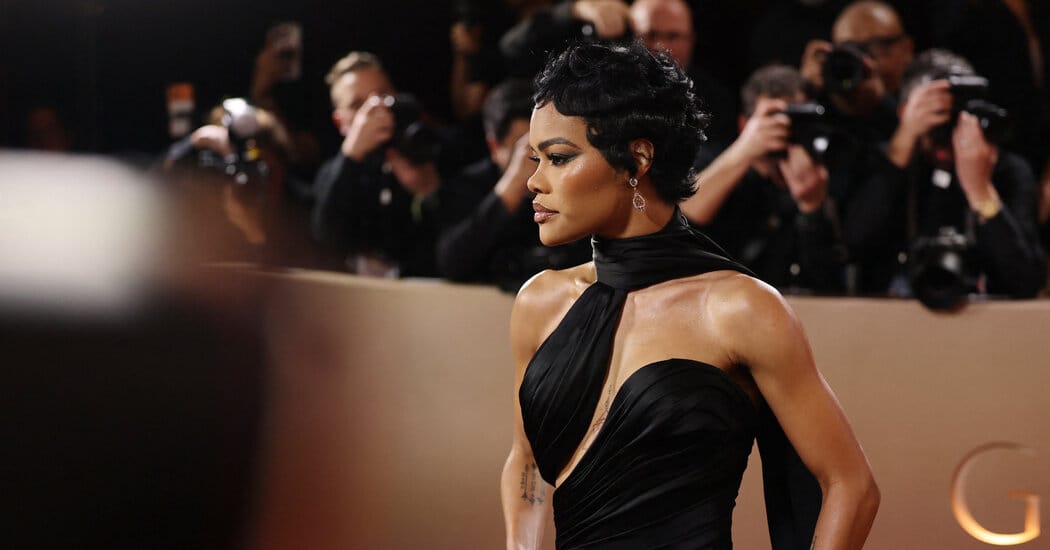 Golden Globes 2026 red carpet favored white gowns, cutouts and standout looks — Static01.nyt.com