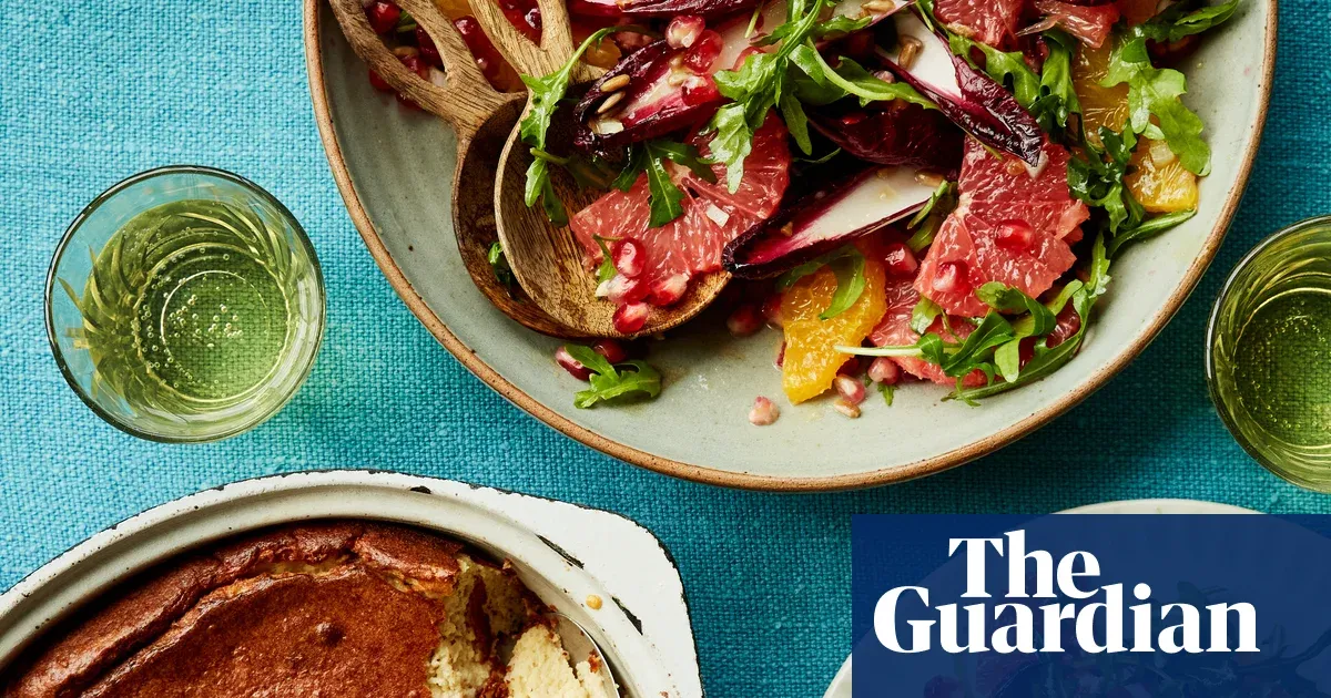 Thomasina Miers’ cheesy celeriac soufflé with honeyed citrus salad — I.guim.co.uk
