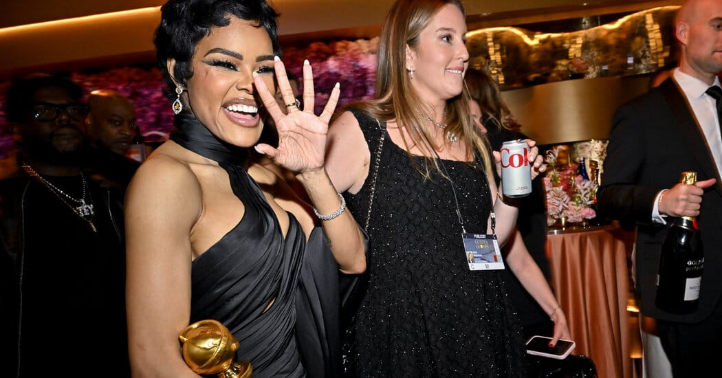 Teyana Taylor posed for photos as stars scattered to Golden Globes after‑parties in L.A. — Static01.nyt.com