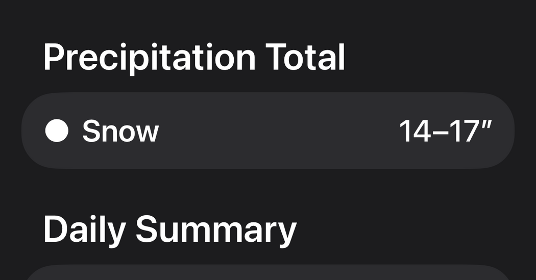 Why phone weather apps showed differing New York snowfall forecasts — Static01.nyt.com