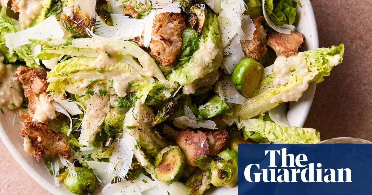 Quick roast Brussels sprout salad with anchovies and parmesan — I.guim.co.uk