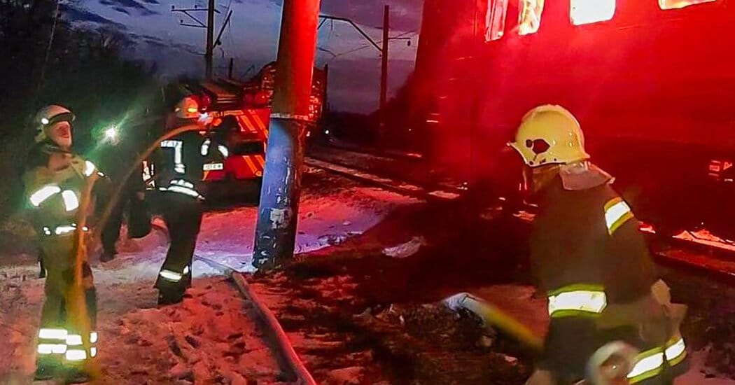Russian drone strike kills five on Ukrainian passenger train in Kharkiv region — Static01.nyt.com