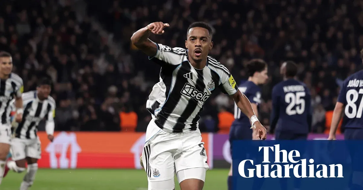 Newcastle draw 1-1 with PSG in Paris, both drop into Champions League playoffs — I.guim.co.uk