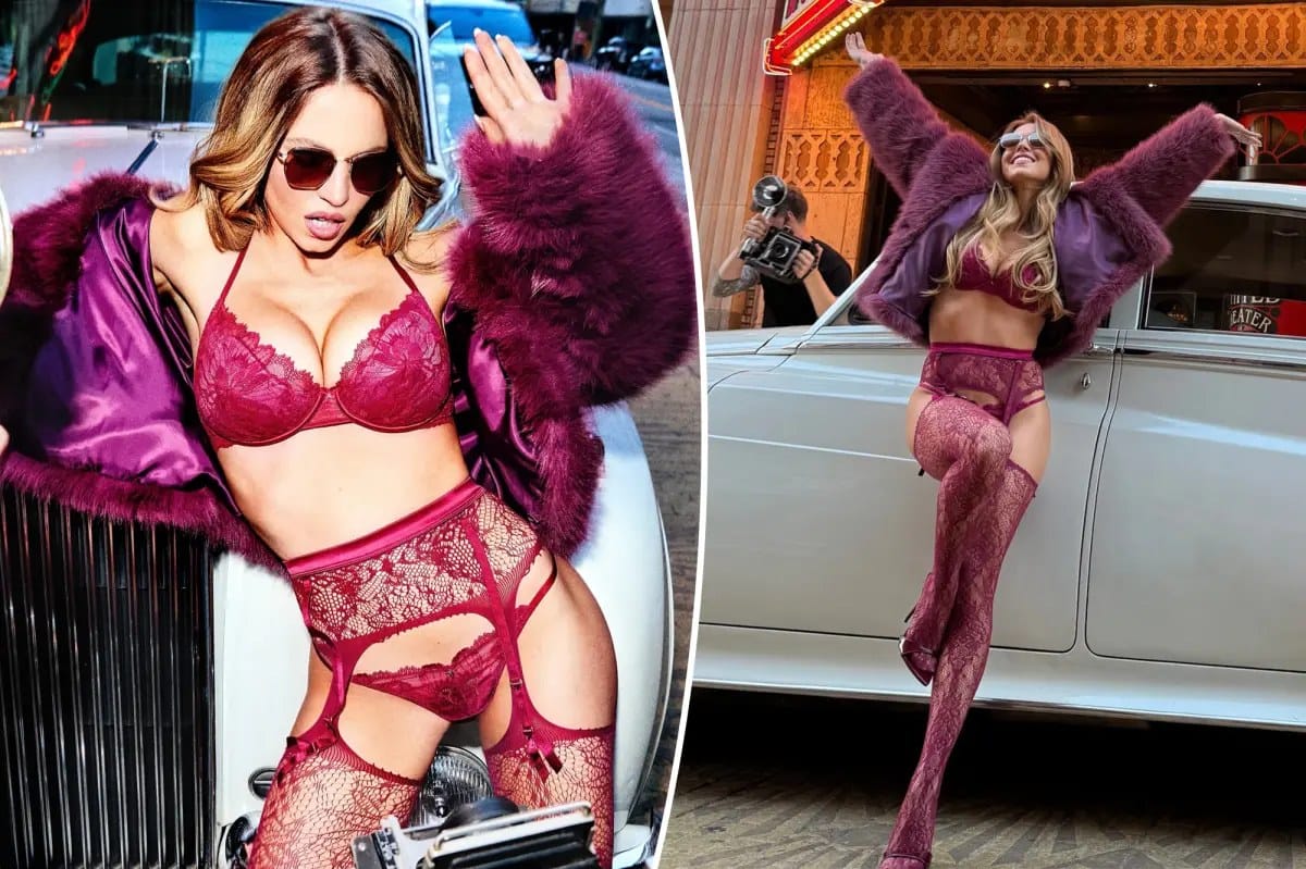 Sydney Sweeney launches Syrn, models burgundy 'Bite' lingerie in LA shoot — Pagesix.com
