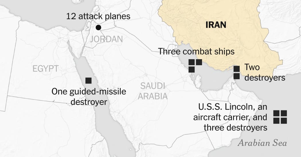U.S. builds up military forces near Iran; carrier Abraham Lincoln in Arabian Sea — Static01.nyt.com