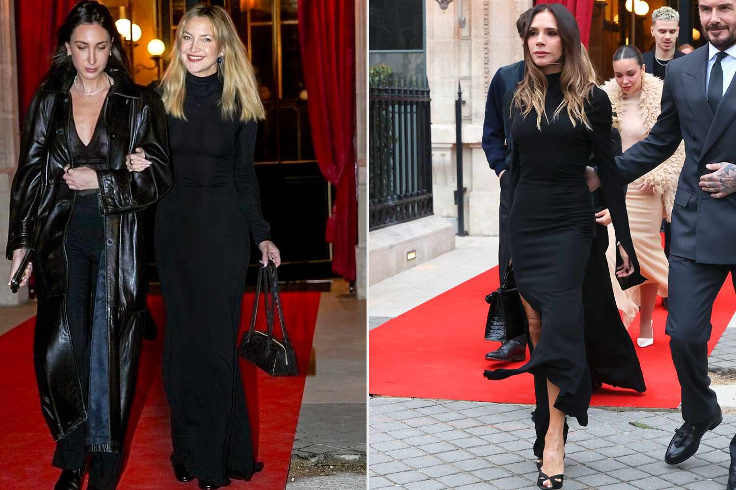 Kate Hudson, Victoria Beckham Wear Long-Sleeve Black Maxi Dresses at Paris Fashion Week — People.com