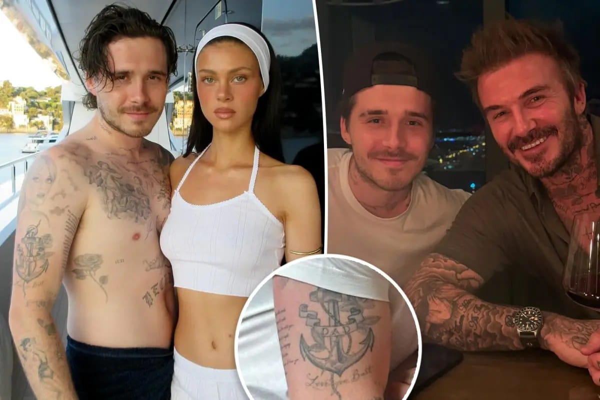Brooklyn Beckham covers tattoo dedicated to dad David in latest blow to family — pagesix.com