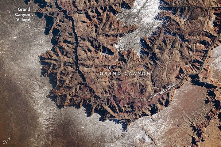 Snow rims and shadows in the Grand Canyon — NASA Science