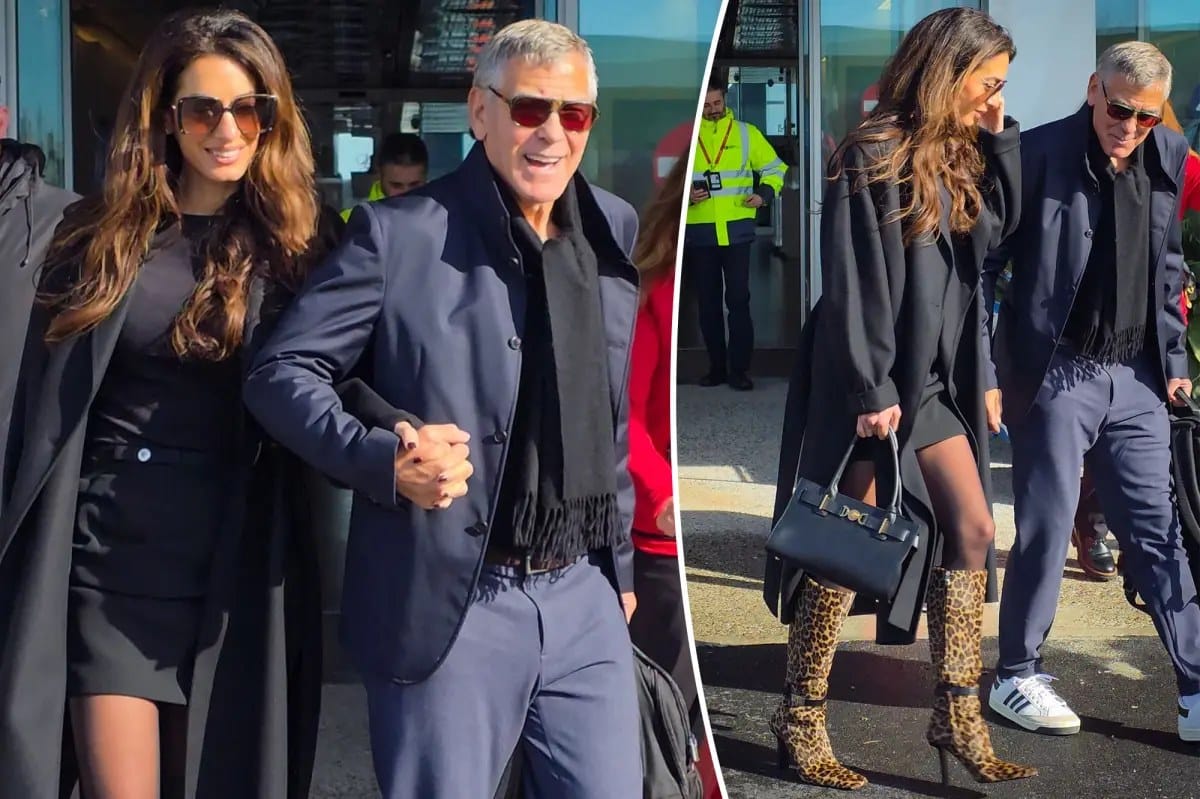 Amal Clooney in leopard-print boots in Milan ahead of Winter Olympics — Pagesix